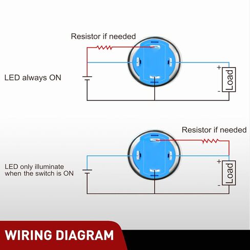 Nilight 12mm Latching Push Button Switch 6pcs LED Blue Waterproof Small Round Power Button Switches with Pre-Wiring Socket for Car Truck Boat Marine RV Vehicle in Saudi Arabia