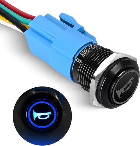 Nilight 12mm Latching Push Button Switch 6pcs LED Blue Waterproof Small Round Power Button Switches with Pre-Wiring Socket for Car Truck Boat Marine RV Vehicle in Saudi Arabia