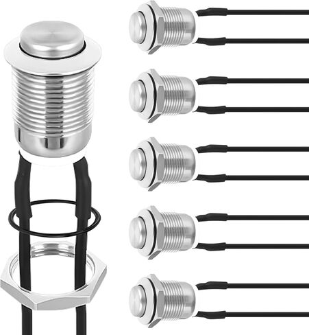 Nilight 12mm Latching Push Button Switch 6pcs LED Blue Waterproof Small Round Power Button Switches with Pre-Wiring Socket for Car Truck Boat Marine RV Vehicle in Saudi Arabia