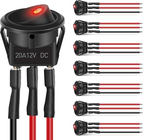 Nilight 12mm Latching Push Button Switch 6pcs LED Blue Waterproof Small Round Power Button Switches with Pre-Wiring Socket for Car Truck Boat Marine RV Vehicle in Saudi Arabia