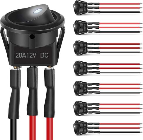 Nilight 12mm Latching Push Button Switch 6pcs LED Blue Waterproof Small Round Power Button Switches with Pre-Wiring Socket for Car Truck Boat Marine RV Vehicle in Saudi Arabia
