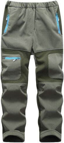 linlon Kids Snow Ski Pants Hiking Boys Girls Outdoor Waterproof Windproof Fleece Warm Insulated Pants in Kuwait