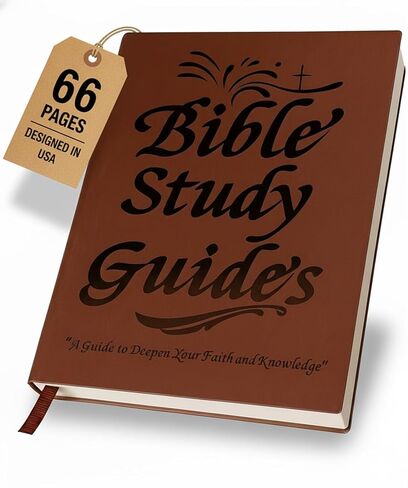 66-Page Bible Study Guide & Devotional Journal - PU Leather Cover, Scripture Summaries, Daily Reflections | Beginner-Friendly Spiritual Growth Notebook | Christian Gift Idea (Brown) in Saudi Arabia