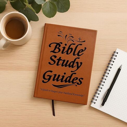66-Page Bible Study Guide & Devotional Journal - PU Leather Cover, Scripture Summaries, Daily Reflections | Beginner-Friendly Spiritual Growth Notebook | Christian Gift Idea (Brown) in Saudi Arabia