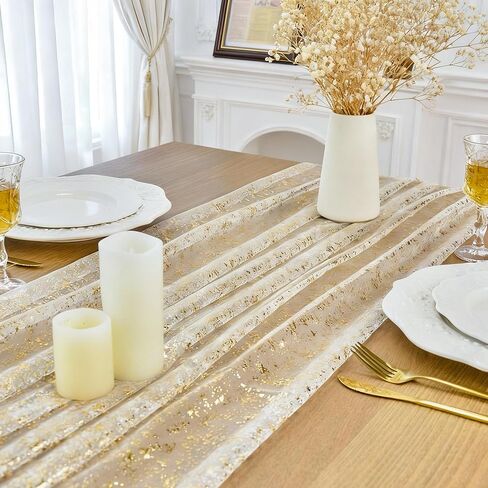 Gold Table Runner 20FT Long Graduation Decorations for Prom Send off 2024 Sequin Glitter Thin Mesh Table Runner Roll for Wedding Centerpiece Table Decoration for DIY Home Decor in Kuwait