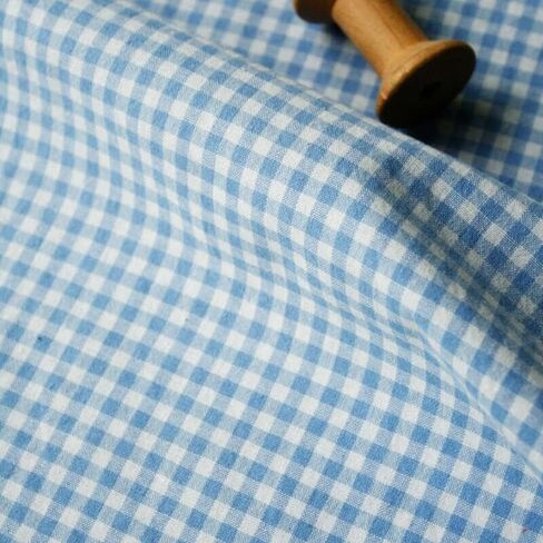 YYCRAFT Gingham Fabric by The Yard 60" Wide Poly Cotton Blend, for Sewing, Quilting, Crafts, Tablecloths, Clothing(2 Yards,Baby Blue) in Saudi Arabia