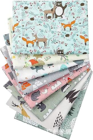 8 Pcs Floral Cotton Fabric - for DIY Decorations Sewing Craft Precut Quilt Sewing Quilting Fabric (19.6" x 19.6") in Saudi Arabia