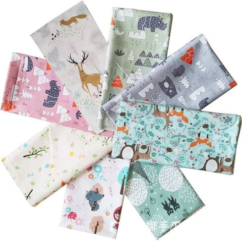 8 Pcs Floral Cotton Fabric - for DIY Decorations Sewing Craft Precut Quilt Sewing Quilting Fabric (19.6" x 19.6") in Saudi Arabia