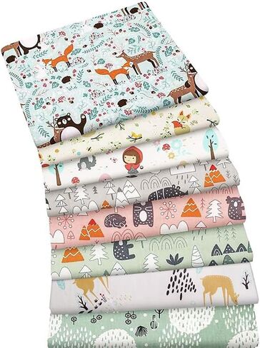 8 Pcs Floral Cotton Fabric - for DIY Decorations Sewing Craft Precut Quilt Sewing Quilting Fabric (19.6" x 19.6") in Saudi Arabia