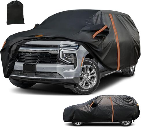 غطاء سيارة SUV مقاوم للماء مناسب لسيارات شيفروليه سوبربان 2004-2025، أغطية سيارات الدفع الرباعي في جميع الأحوال الجوية مع باب بسحاب، أشرطة مقاومة للرياح، شريط عاكس لتغطية غبار المطر الثلجي، حماية من الأشعة فوق البنفسجية من الشمس in Saudi Arabia