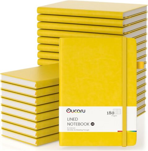 دفتر يوميات مبطن من Oucaru، 24 حزمة، 180 صفحة، مجلات A5 للكتابة، ورق سميك 100 جرام في المتر المربع، دفاتر ملاحظات صغيرة يومية للنساء والرجال في العمل والأعمال التجارية والمدرسة ومستلزمات السفر in Kuwait