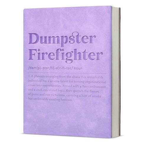 Funny Office Notebook Journal Appreciation Gifts for Boss Coworker Leader Manager, Dumpster Firefighter Definition Writing Notebook-Purple in Saudi Arabia
