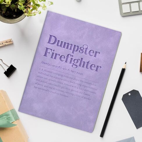 Funny Office Notebook Journal Appreciation Gifts for Boss Coworker Leader Manager, Dumpster Firefighter Definition Writing Notebook-Purple in Saudi Arabia
