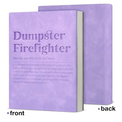 Funny Office Notebook Journal Appreciation Gifts for Boss Coworker Leader Manager, Dumpster Firefighter Definition Writing Notebook-Purple in Saudi Arabia