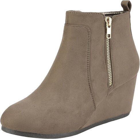 DREAM PAIRS Women's Suede Low Wedges Ankle Boots in Kuwait