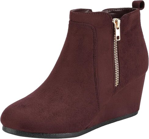 DREAM PAIRS Women's Suede Low Wedges Ankle Boots in Kuwait