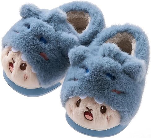 TXJ Sports Kids Slippers for Girls Boys Warm Fleece Winter House Slippers Cute House Shoes Indoor Outdoor in Kuwait