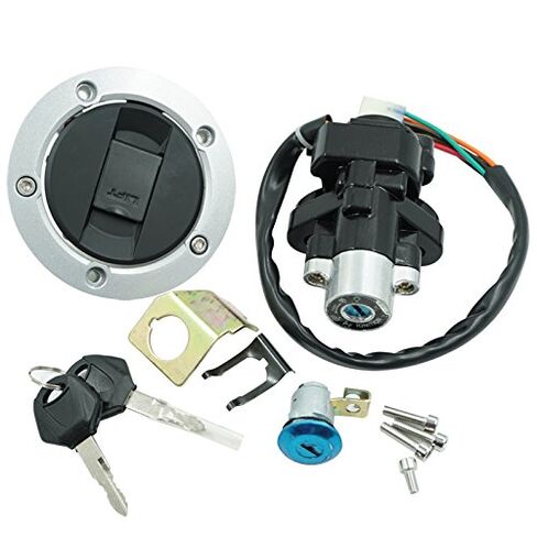 Motorcycle Ignition Switch + Tank Gas Cap Cover + Seat Lock + 2 Locking Keys Assembly Set Kit for Suzuki GSXR 600 750 GSXR600 GSXR750 2004-2005 SV1000S in Saudi Arabia