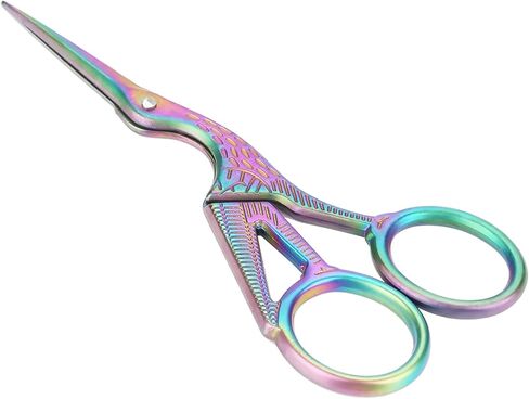 Colorful Stainless Steel Crane Scissors, Exquisite Appearance, Incisive Blades, for Embroidery, Sewing, Crafting in Saudi Arabia