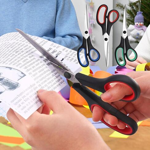 3 قطع مقص ممتاز متعدد الأغراض، مقص صغير ومتوسط ​​وكبير للحرف اليدوية للمكتب والخياطة والاستخدام المنزلي in Saudi Arabia
