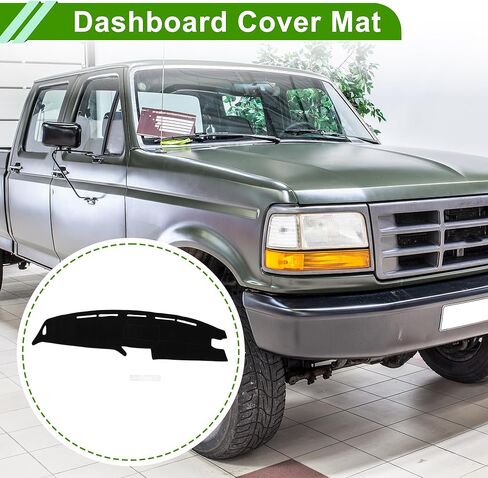 Dashboard Cover for Ford F-350 1992-1996 Dash Cover Mat Carpet Center Console Dash Cover Mat Car Interior Anti-Slip Polyester Black 1 Pc in Saudi Arabia