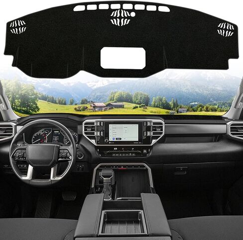 Kurtz Dashboard Cover Mat for Toyota Tundra 2022 2023 2024 2025 Interior Dash Cover Mat Interior Accessories Polyester Non-Slip No Glare Sunshade(Black Edge) in Saudi Arabia