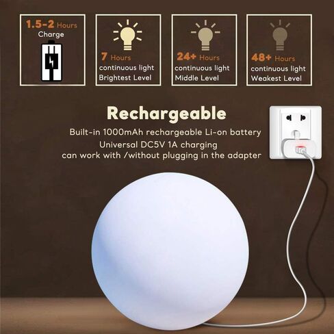 مصباح كرة LED مقاس 12 بوصة، ضوء كرة متوهج متغير مع جهاز تحكم عن بعد، مصباح أرضي ناعم قابل للتعتيم، مصباح مزاج قابل لإعادة الشحن، أضواء ليلية لاسلكية مزخرفة مقاومة للماء لفناء غرفة النوم المنزلية والحضانة in Kuwait