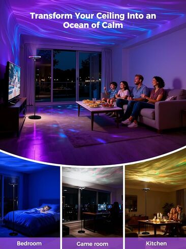 مصباح أرضي ذكي لغرفة المعيشة، جهاز عرض متموج RGB+WW، إضاءة أرضية زاوية LED، مصباح قائم طويل قابل للتعتيم مع التحكم في التطبيق، ضوء مزاج متغير اللون ومصباح قراءة للعناية بالعين لغرفة النوم in Kuwait