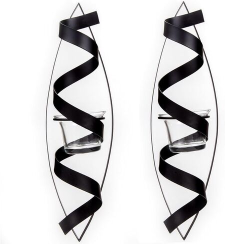 Lily’s Home Pillar Candle Wall Sconces, Hanging Iron Metal Decor Art Set of 2 in Kuwait