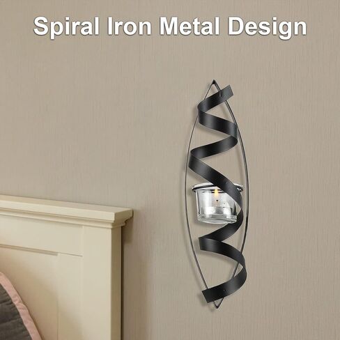 Lily’s Home Pillar Candle Wall Sconces, Hanging Iron Metal Decor Art Set of 2 in Kuwait