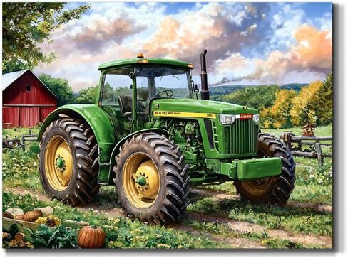 Farm Green Tractor Paint by Numbers Kit for Adults, 16"x20" Canvas Painting Kit for Beginners, Modern Aesthetic DIY Paint by Number on Canvas for Home Wall Decor 173 in Saudi Arabia