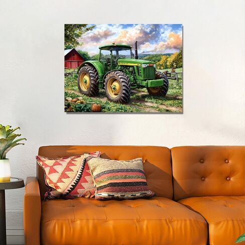 Farm Green Tractor Paint by Numbers Kit for Adults, 16"x20" Canvas Painting Kit for Beginners, Modern Aesthetic DIY Paint by Number on Canvas for Home Wall Decor 173 in Saudi Arabia