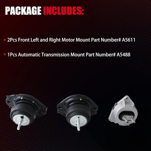 حوامل محرك AUCERAMIC وحامل ناقل الحركة مناسب لـ 2011-2021 Jeep Grand Cherokee 2013-2022 Dodge Durango 3.6L 5.7L 6.4L استبدال # A5611 A5611 A5488 68032662AD 68032662AE in Saudi Arabia