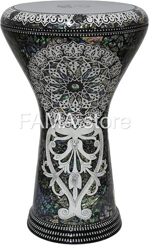 New Gawharet El Fan Drum Darbuka tabla doumbek 17/17.5 inch inlaid mother of pearl with free bag (Sea Star) in Kuwait