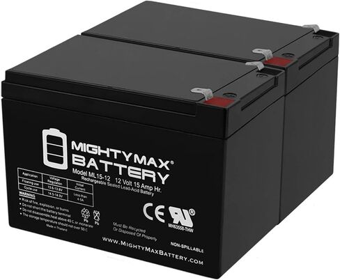 Mighty Max Battery ML15-12 12V 15Ah F2 Scooter Bike Battery Replaces 14Ah PS-12140 F2-2 Pack in Saudi Arabia