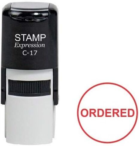 stampexpression - Ordered Round Office Self Inking Rubber Stamp - Red Ink (A-95) in Saudi Arabia