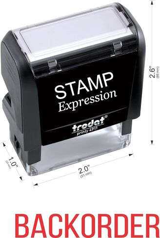 StampExpression - ختم مطاطي ذاتي التحبير لمكتب الطلب الخلفي بأحرف كبيرة - حبر أحمر (A-5232) in Saudi Arabia