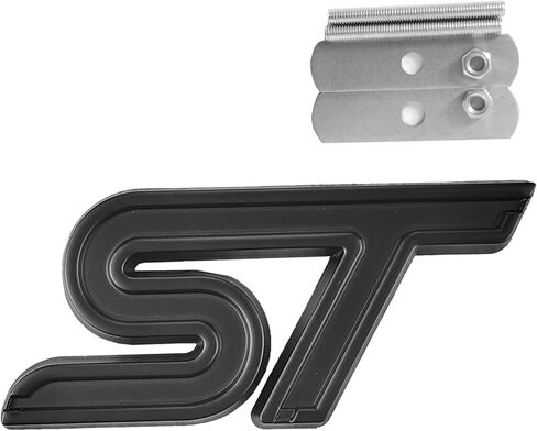 ملصق شبكي ST Grille Emblem Grille ST Badge سميك عالمي لجميع المركبات مصنوع من المعدن الأحمر مع حافة سوداء in Kuwait