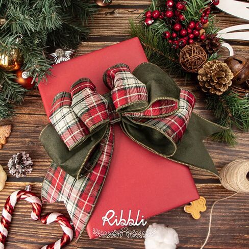 Ribbli Kraft Wrapping Paper with Snowflake/Tree/Stripe Patterns - 6 Rolls Red and Green Christmas Assortment, 30 x 120 Inches Per Roll in Saudi Arabia
