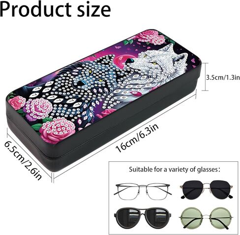 5D DIY Diamond Painting Kit Special Shape Diamond Art Eyeglass Case, Handmade Diamond Art Sunglasses Glasses Storage Box, Partial Mosaic Making Craft for Adults Travel Sunglasses Storage Box Gift in Saudi Arabia