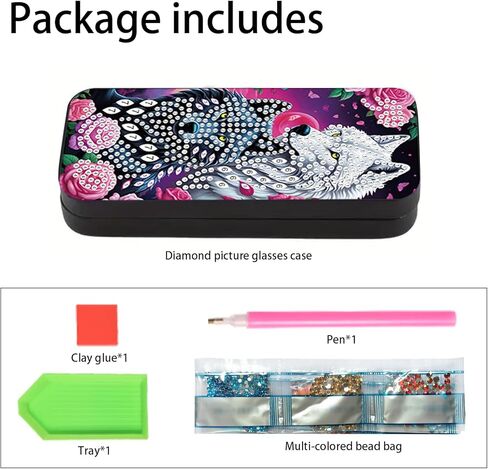 5D DIY Diamond Painting Kit Special Shape Diamond Art Eyeglass Case, Handmade Diamond Art Sunglasses Glasses Storage Box, Partial Mosaic Making Craft for Adults Travel Sunglasses Storage Box Gift in Saudi Arabia