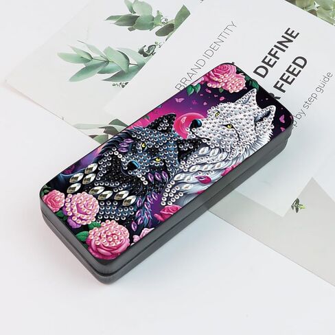 5D DIY Diamond Painting Kit Special Shape Diamond Art Eyeglass Case, Handmade Diamond Art Sunglasses Glasses Storage Box, Partial Mosaic Making Craft for Adults Travel Sunglasses Storage Box Gift in Saudi Arabia