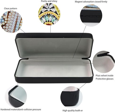 5D DIY Diamond Painting Kit Special Shape Diamond Art Eyeglass Case, Handmade Diamond Art Sunglasses Glasses Storage Box, Partial Mosaic Making Craft for Adults Travel Sunglasses Storage Box Gift in Saudi Arabia