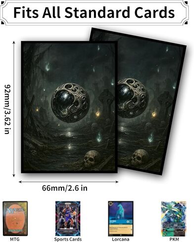 MTG Card Sleeves - Element Series (Earth/Fire/Wood/Water/Dark) - Ultra Clear Front & Matte Finish Back, 100 Count Standard Size Matte Art Sleeve for Magic The Gathering (Void's Gaze) in Saudi Arabia