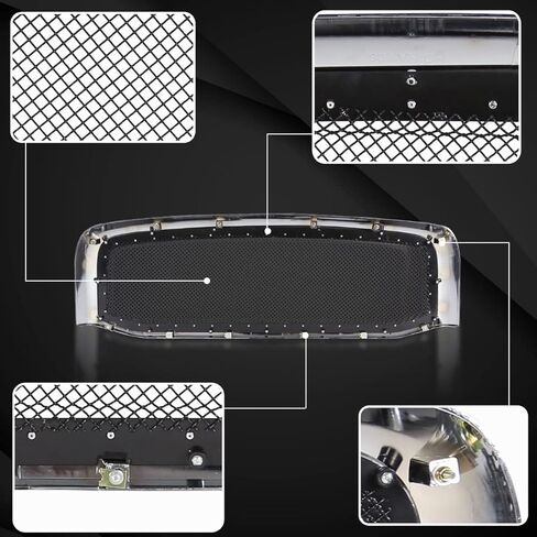 Autozensation متوافق مع Dodge Ram 1500 2500 3500 2006-2008، شبكة سلكية SS على شكل برشام مع غطاء من الكروم in Saudi Arabia