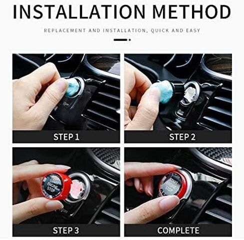 HIBEYO ABS Car Engine Start Stop Button Cover for Jaguar F-PACE XFL XEL XF XE (2016-2020) - Push Start Stop Switch - Silver in Saudi Arabia