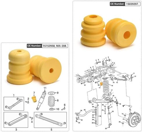 Front Rear Shock Absorber Bump Stop 15153958 15039397 For Cadlc For Chevl Escald Taho Avalanc Suburb Yuko 1500(2pcs Rear) in Saudi Arabia