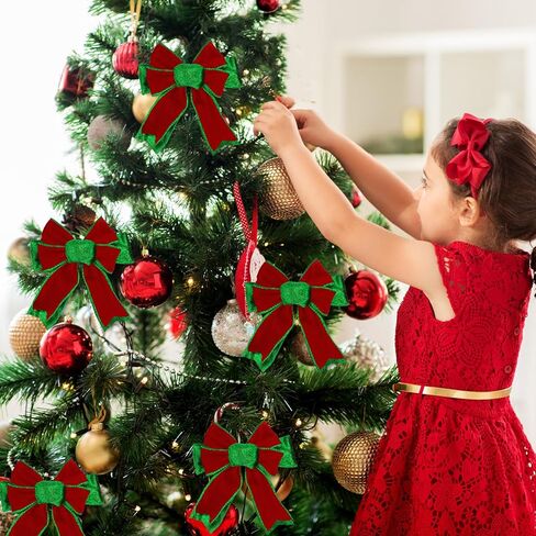 عيد الميلاد المخملية السلكية حافة الشريط 2.5 بوصة 20 ياردة أحمر بريق أخضر مزدوج الوجهين التفاف الشريط لعيد الميلاد DIY الحرف إكليل القوس صنع in Kuwait