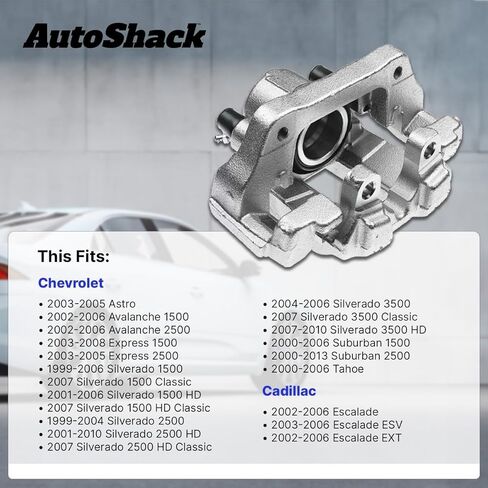AutoShack Rear Brake Calipers Red Replacement for 2001-2010 Chevrolet Silverado 2500 HD 2001-2010 GMC Sierra 2500 HD 2003-2009 Hummer H2 2-PC in Saudi Arabia