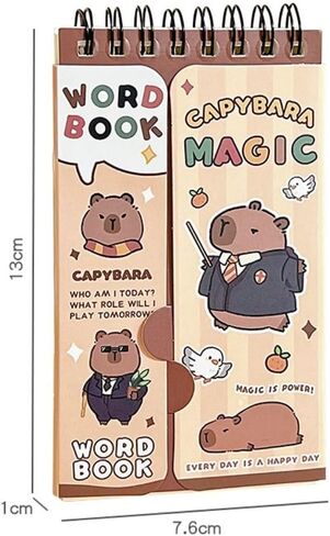 Student Portable Mini Capybara Kawaii Cartoon Student Stationery Planner Notebook Diary Notepad School Supplies(Magic) in Saudi Arabia